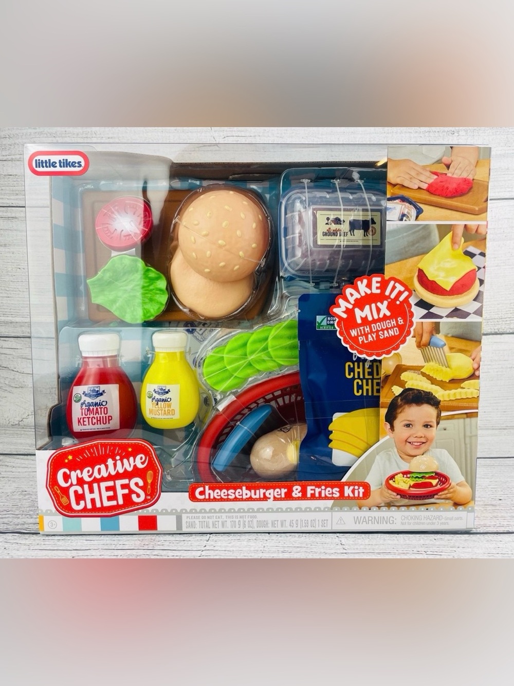 Little Tikes Creative Chefs Cheeseburger and Fries Kit Pretend Play Food Set NEW